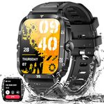 Military Smart Watch for Men with 3ATM Waterproof Make Calls Tactical Rugged Watch 2.0" HD Big Screen 430mAh Fitness Tracker with Heart Rate Sleep Monitor for iPhone Android iOS