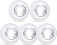 Battery Operated Lights Tap Lights LED Push Lights Stick on Lights Portable Under Cabinet Lighting Wireless Kitchen Closet Counter Night Lights 5 Pack, White, Cool Light