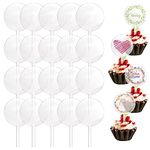 SINGOMON 20PCS 2 inch Circle Acrylic Cupcake Toppers Blank Acrylic Cake Toppers DIY Round Acrylic Blanks Round Cupcake Toppers for Birthday Cake Decorations, Wedding Cake Decorations