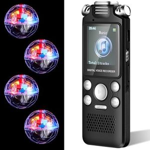 Dunzy 5 Pcs 16GB Ghost Hunting Kit Includes Digital Voice Recorders with 4 LED Cat Balls Motion Activated Cat Ball Voice Activated Recorder with Playback for Pet Cat Dog Animals