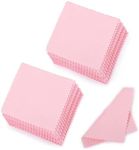 SEVENWELL 100pcs Jewelry Cleaning Cloth Pink Polishing Cloth for Sterling Silver Gold Platinum Small Polish Cloth 8x8cm