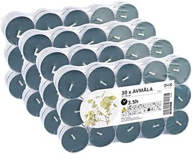 Ikea AVMALA Crisp Mint & Cedar Scented Tealight Candles, Dark Green, 3.5 Hours - Set of 120, 3.8cm