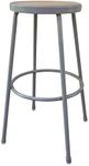 Alera IS6630G Industrial Metal Shop Stool, 30-Inch Seat Ht, Supports 300 lbs, Brown Seat,Gray Back/Base