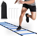 DIKAKO Agility Ladder - 20ft 12 Rung Agility Ladder Speed Training Equipment, Kids and Adult Speed Ladder for Football, Basketball, Fitness Training - Included Carry Bag and 4 Steel Stakes, Blue