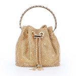 Mini Small Rhinestone Evening Party Bags for Women Sparkly Clutch Crystal Bucket Purse Wedding Purses Handbag Shoulder Bag with Detachable Chain