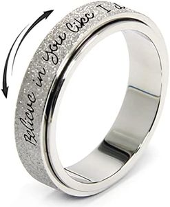 OreilleStar Anxiety Ring for Women Spinner Ring Fidget Toys Adults Titanium Stainless Steel Fidget Rings