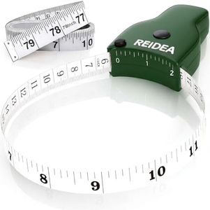 3 Pcs Tape Measure Set - REIDEA Body Measuring Tape Kit 60in, Green | Incl. Auto-Lock Body Tape, 79in Soft Sewing Rule & Mini Pocket Tape, Dual Imperial Metric Scale, Fitness Tracking