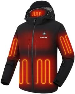 Venustas 12V Heated Jacket for Men with Battery, Versatile Lightweight Softshell Jacket with 7 Pockets & Detachable Hood