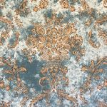 Decora Furnishings Damask Design Digitally Printed Velvet Finish Fabric for Upholstery Chairs Cushions Window Treatment Crafts Rennaisance Rococo Victorian Style 54" Width By the Yard (Turquoise Blue)