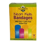 All Terrain Kids Neon Bandages, Latex-Free, Fun Neon Colors, 20 Sterile Bandages – Assorted Sizes