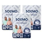 Amazon Brand - Solimo Adult Diapers Tape Style Medium (M) Size, 30 Count | 71-114 cm (28'' - 45'') | with Fast absorption, Leak Proof, Unisex