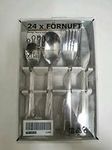 IKEA 24-Piece Flatware Set, Stainless Steel, 22 x 14 x 4 cm