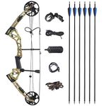 ZSHJG Complete Compound Bow Arrow Package Set 15-70lbs Adjustable Adult Compound Bow Kit Archery Hunting Equipment with Complete Accessories Kit Max Speed 320fps Right Hand (Type 3)