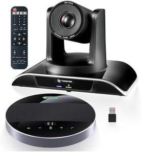 TONGVEO Sistema de cámara de conferencias todo en 1 y micrófono Bluetooth, 1080P 60 fps, zoom óptico de 3 aumentos, USB 3.0, cámara PTZ HDMI y manos libres mejoradas con micrófonos