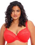 Elomi Women's Charley Stretch Lace Underwire Plunge Bra, Salsa, 44G