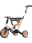newyoo TR008 5 in 1 Toddler Tricycle with Push Handle for 1-3 Year Old Boys and Girls, Kids Push Trike with Safe Bar, Toddler Bike, Convert to Balance Bike, Birthday Gifts and Toys for Baby, Cream