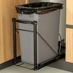 Pull Out Trash Can Under Cabinet with Soft-Close Rail,Under Sink Trash Can Pull Out Organizer,Black Adjustable Under Cabinet Trash Can Pull Out for 7-13 Gallon Trash Can