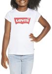 Levi's Girl's Lvg Ss Batwing Tee 4e4234 T-Shirt, Red / White, 12 Years