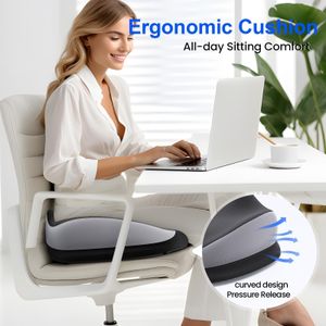 Benazcap Memory Foam Seat Cushion – Ergonomic Coccyx Support for Office & Car
