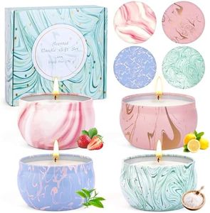 Lot de 4 Grandes Bougies Parfumées pour Femme, Aromathérapie pour Soulager le stress, Cire de Soja Naturelle, Décoration de Noël, pour Anniversaire, Saint-Valentin, Yoga