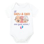 Lillypupp Funny pregnancy announcment gift for family Dadu dadi Grandparents| baby coming soon bodysuit reveal idea for family.