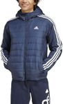 adidas Men's Essentials 3-Stripes Insulated Hooded Hybrid Jacket, Legend Ink, XXL