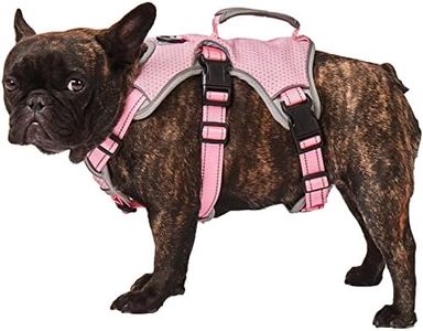 Escape Approved Dog Harness, Full Body Reflective with Lift Handle, Adjustable No Pull Vest with Soft Breathable Padded and Leash Clip for Medium and Large Dogs Walking Hiking Training Pink (X-Large)