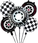 Party Port 5Pc Tire/Car Racing Foil Balloon Set For Birthday And Other Party Decorations(Pack Of 5), Multicolor