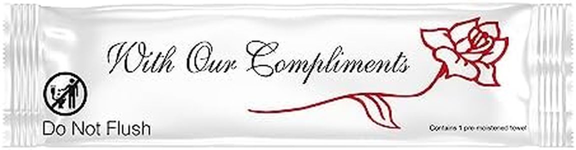 Diamond Wipes Pre-moistened Hand Wipes - “With Our Compliments” Logo 10x8” Extra Thick Lemon-Scented Pack of 1000 Individually Wrapped Wet Wipes