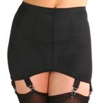 Nylon Dreams 6 Strap Girdle Open Bottom Controlling Shapewear Vintage Look and Feel NDG6 (as8, alpha, m, regular, regular, Black)