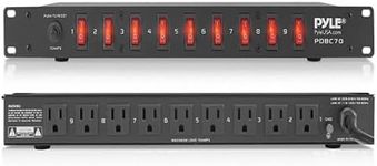 Pyle-Pro PDBC70 15 Amp Power Supply 1800VA Rack Mountable Power Strip Surge Protector with Switch Control and 9 Outlets, BLACK, 21X11X4