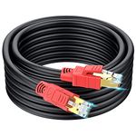 Mopfxt Cat 8 Outdoor Ethernet Cable 200 ft, Shielded 26AWG 40Gbps 2000Mhz SFTP, Heavy Duty High Speed Cat8 Outdoor Ethernet LAN Network RJ45 Cable- in Wall, Weatherproof for Router, Modem, Gaming