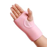 yeloumiss Wrist Splint Support Brace Compression Wrist Brace Elastic Adjustable Carpal Tunnel Support with Metal Strip for Sports, Fitness, Arthritis, Tendonitis One Size Single (Right Hand, Pink)