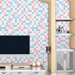 wolpin Wall Stickers Wallpaper For Kitchen & Bathroom (45 X 600 Cm) Waterproof, Tiles Pattern, Gas Stove Backsplash, Countertop Self Adhesive, Flamingo Pink, Wall, Cms)