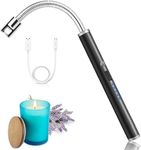 Stainless Steel Electric Rechargeable Gas Lighter/Plasma Lighter Flameless Windproof USB Lighter 360 Deg Flexible Neck Arc Lighter for Kitchen,Barbecue,Candles,Gas Stove,BBQ,Fireworks(Multicolor)