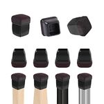 RCHYFEED 24PCS Silicone Chair Leg Caps Floor Protectors 0.75-1.25 inch, Black Chair Leg Covers with Felt Pads Sliders, Rubber Furniture Leg Caps Cups Cover for Protecting Hardwood Floor from Scratches