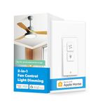 meross Smart Ceiling Fan Control&Dimmer Light Switch, Works with Apple HomeKit, Siri, Alexa, Google Home&SmartThings, 2.4G Wi-Fi Fan and Light Switch Combo, Neutral Wire Needed, Single Pole, 1 Pack