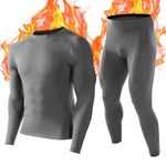 Roadbox Men's Thermals Base Layer Sets - Lightweight Thermal Undershirt Soft Fleece-Lined Long Johns for Athletic Hiking Camping