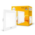 wipro Metal Garnet 15W Square LED Alpha Panel | Cool Day White (6500K) | Recessed Down Light for False Ceiling | Cutout - 153Mm*153Mm | Pack of 1
