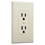 TayMac MW2500I Masque 1-Gang Decorator Electrical Outlet Cover Wall Plate (5-Pack), Replaces Old and Discolored Wall Plate for Electrical Outlet, Home Improvement Essentials, Ivory Polycarbonate