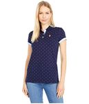 U.S. Polo Assn. Oxford and Dot Mix Polo Evening Blue, Evening Blue, Large