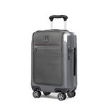 Travelpro Platinum Elite Hardside Expandable Spinner Wheel Luggage TSA Lock Hard Shell Polycarbonate Suitcase, Vintage Grey, Compact Carry-on with Laptop Pocket 20-Inch, Platinum Elite Hardside