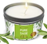 Magnificent 101 Long Lasting Pure Sage Smudge Candle | 6 Oz - 35 Hour Burn Time | All Natural & Organic Soy Wax Candle with Essential Oils for House Energy Cleansing, Aromatherapy & Manifestation