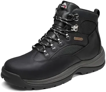 NORTIV 8 Steel Toe Work Boots for Men Waterproof Slip Resistant Safety Construction Boots Black Size 9W ROCKFOR-STL-W