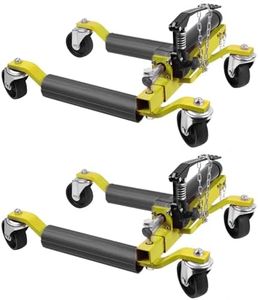 Festisoul 2 Pcs Car Wheel Dolly with Hydraulic Tire Jack,2 PCS 1500 LB Capacity Car Wheel Dolly with Hydraulic Jacking Systemfor Garage, RV, Truck & Vehicle Positioning，Yellow