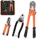 3-Piece Bolt Cutter Pliers Set,14" Heavy Duty & 8" Mini Bolt Cutter,7" Wire Cable Cutter,Ergonomic Handle,More Efficient Leverage for Cutting Locks,Chains,Iron Wire (3-Piece)