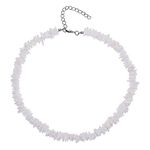 WLONLINE Puka shell necklace choker necklace with elongated chain for girls girls men women boys native pink Hawaiian beach (white), broken shell, broken shell, Broken shell, Broken shell