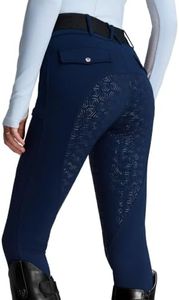 FitsT4 Sports Women's Fleece Horse Riding Pants Navy Blue X-Small