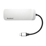 Kingston Nucleum USB C Hub, 7-in-1 Type-C Adapter Hub Connect USB 3.0, 4K HDMI, SD and MicroSD Card, USB Type-C Charging for MacBook, Chromebook, and Other USB Type-C Devices