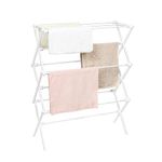 LOFTEY Extendable Clothes Airer, 3-Tier Folding Clothes Drying Rack, Indoor and Outdoor Clothes Horse, Flat Foldable Space Saving, 74 x 30 x 95 cm, White